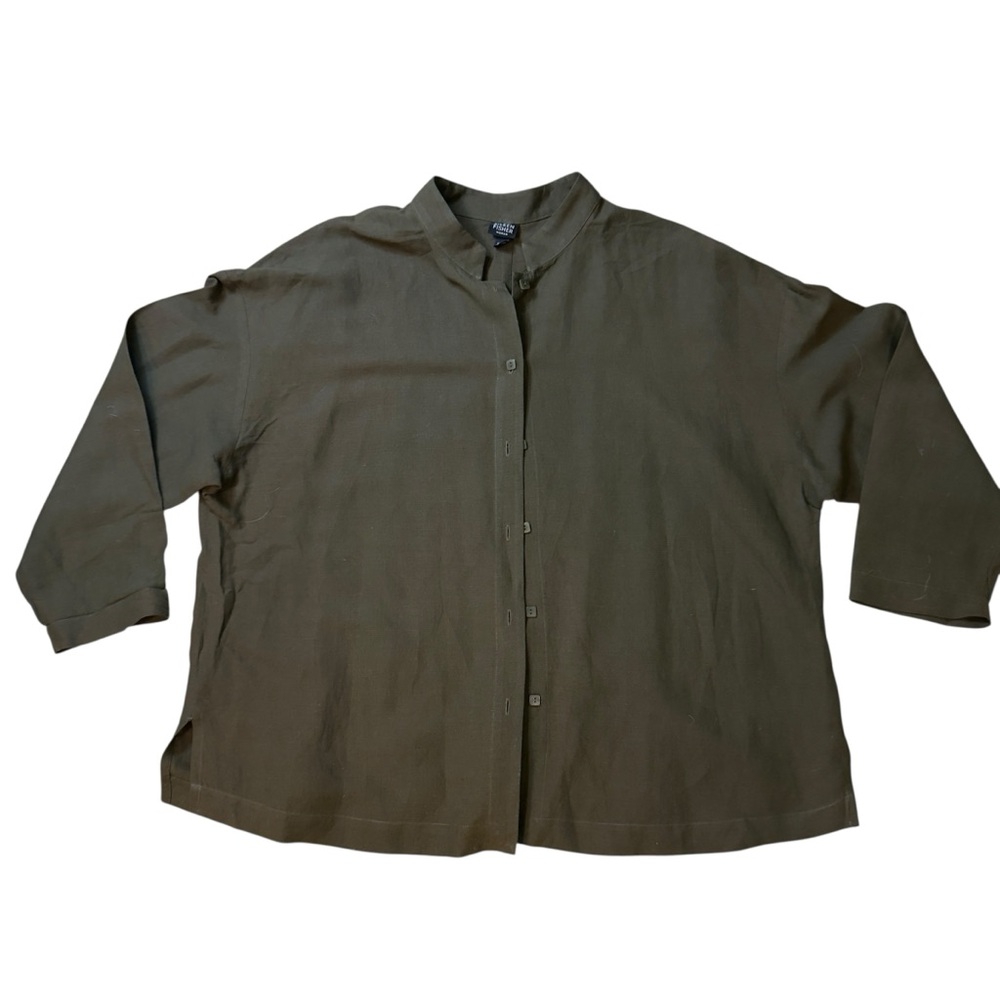 Vintage Eileen Fisher Olive Green 1X Woman oversized camisole